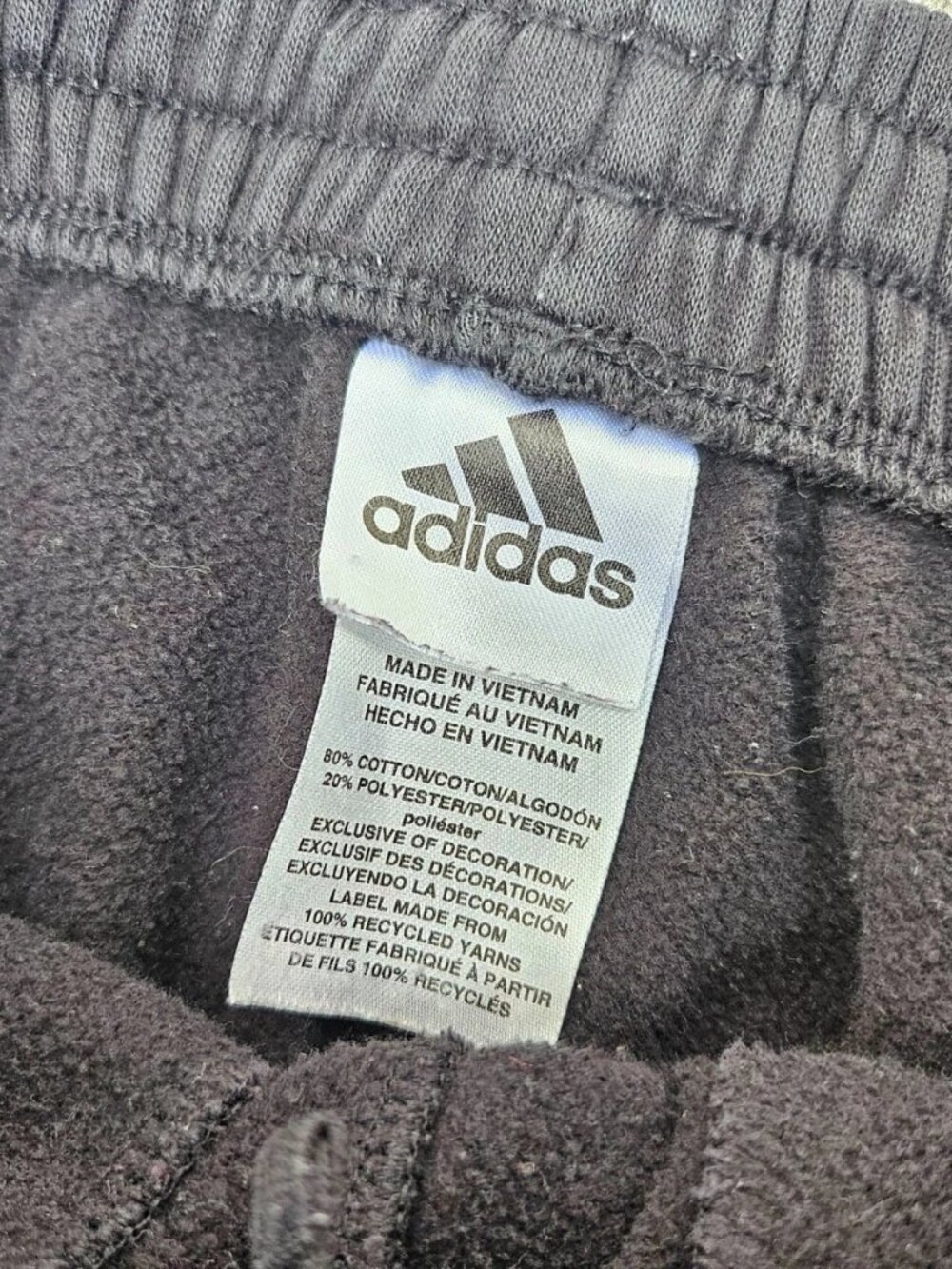 Adidas Boys Pant Black Joggar Trouser Sport Athletic White Stripes Size - Picture 7 of 8